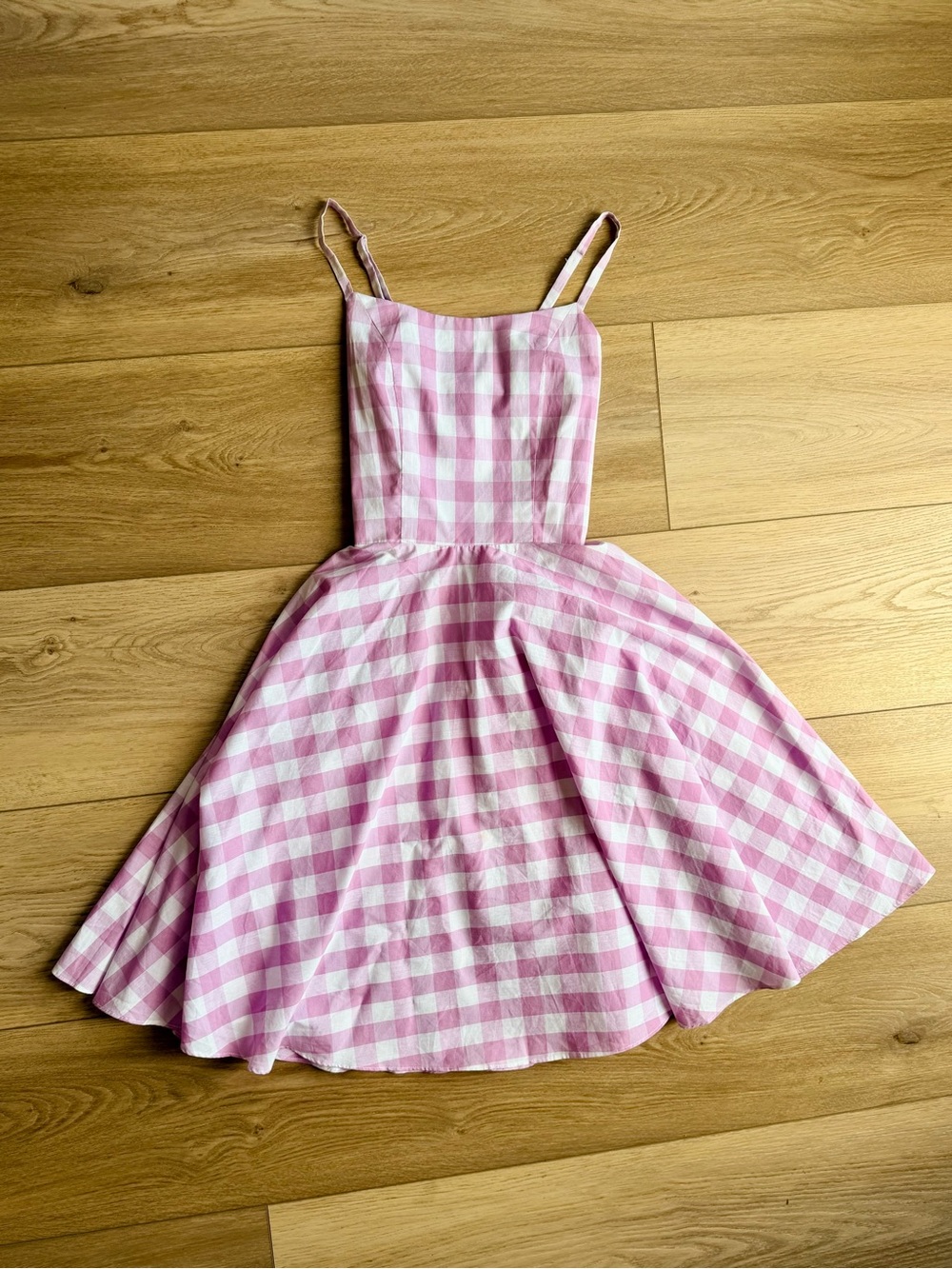 Maggie Tang Pink Purple Gingham Retro 1950s inspired Swing Dress